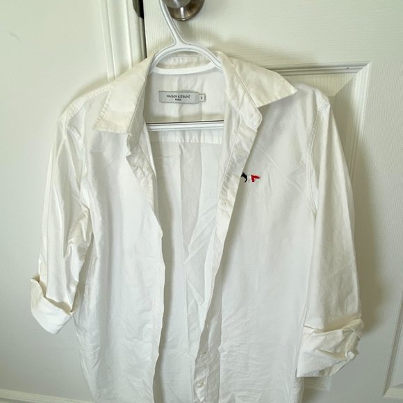Maison Kitsuné , White Fox Patch Classic Shirt - size 34 (used 2 times only) - Picture 5 of 5